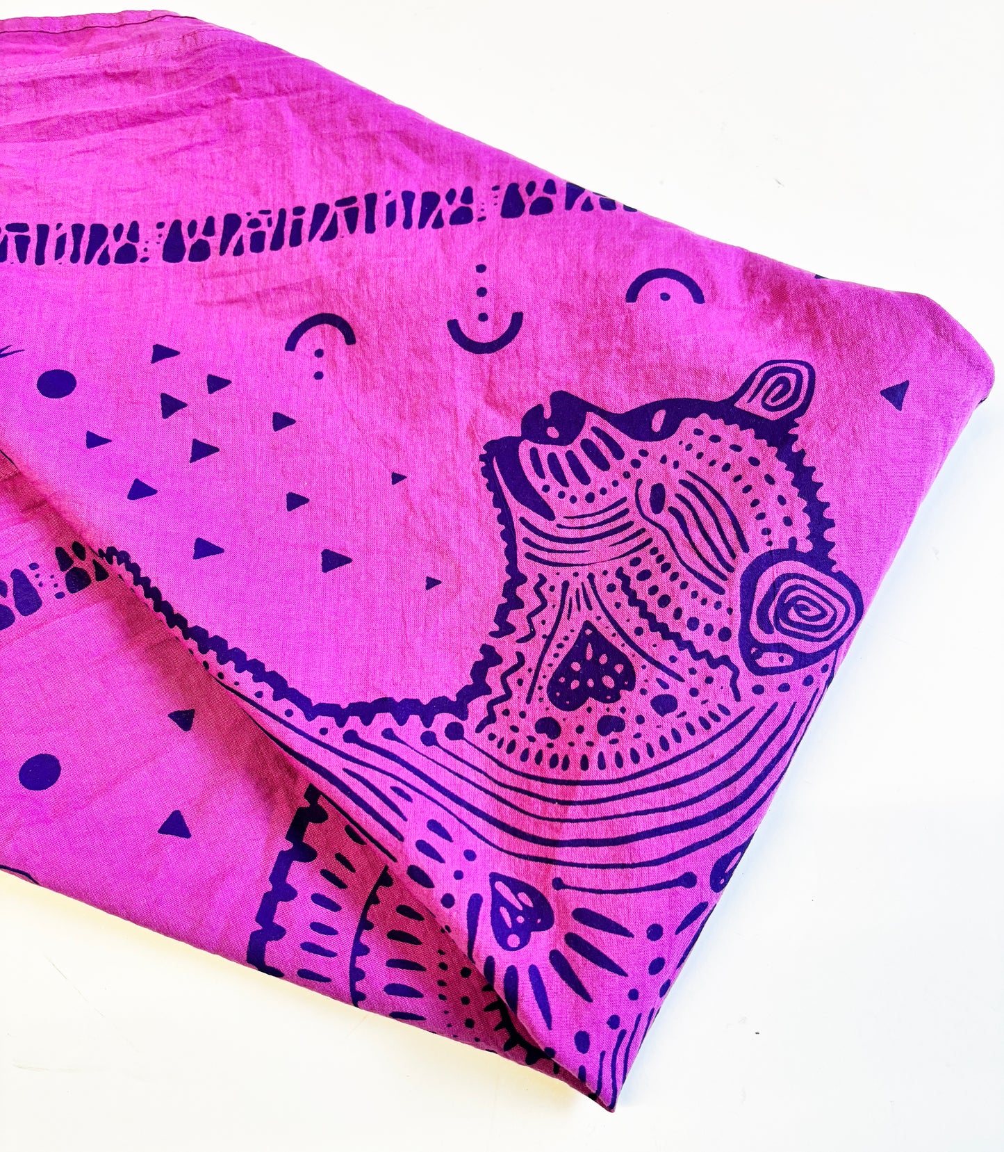 Bear Bandana Pink and Purple | 100% Cotton | Hand Screen Printed | 22 inches