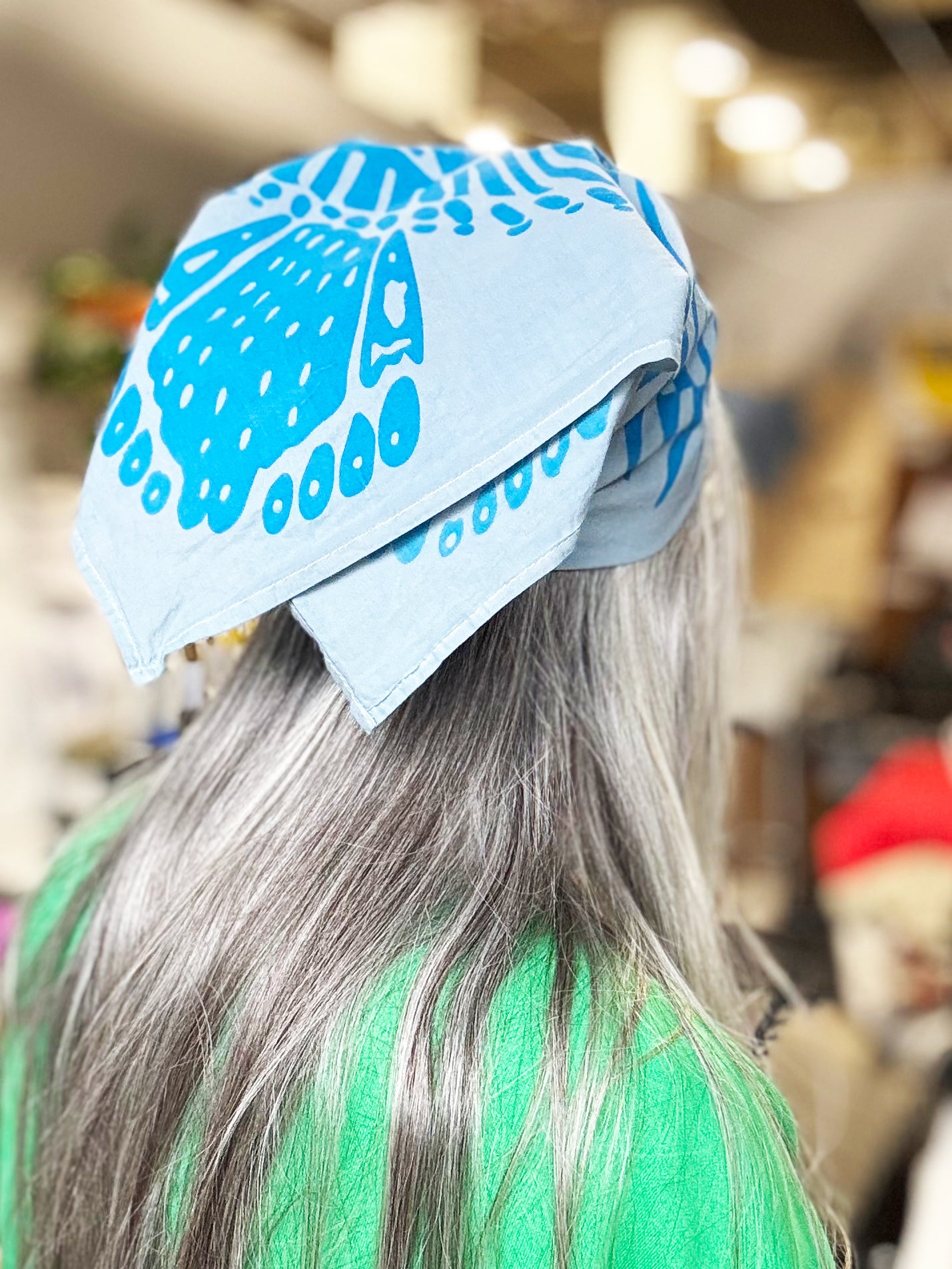 Bird Bandana Blue | 100% Cotton | Hand Screen Printed | 20 inches