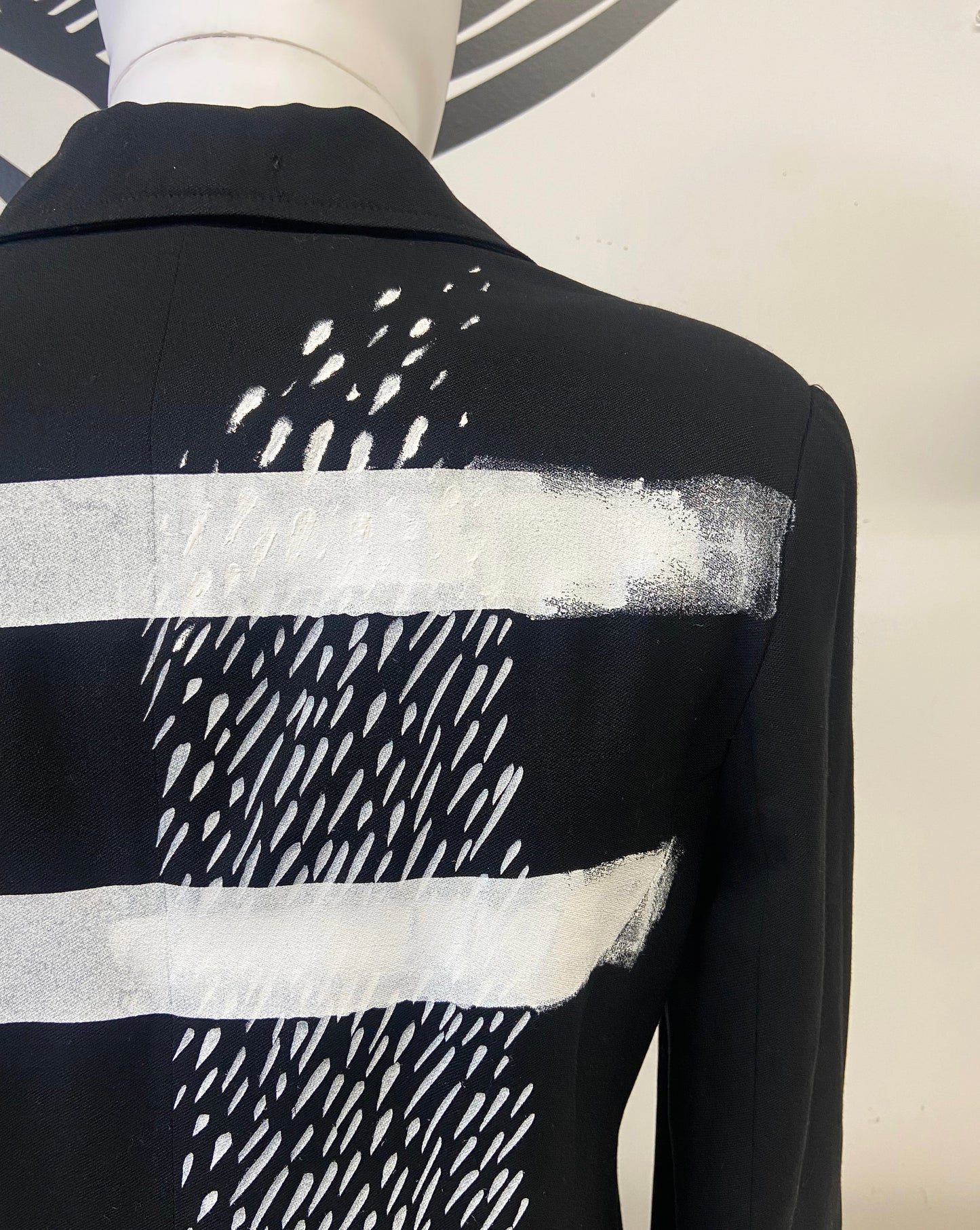 One of a Kind Hand Printed Vintage Suit Jacket