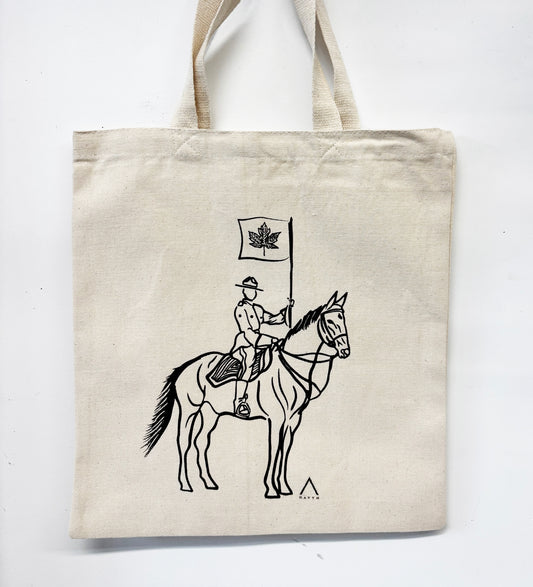 RCMP Tote Bag Hand Screen Printed Natural Canvas