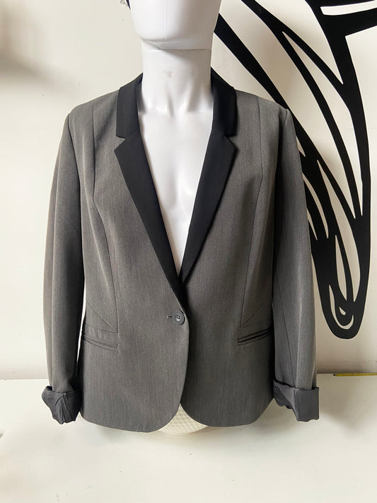 One of a Kind Upcycled Hand Printed Flower Back Women's Suit Jacket