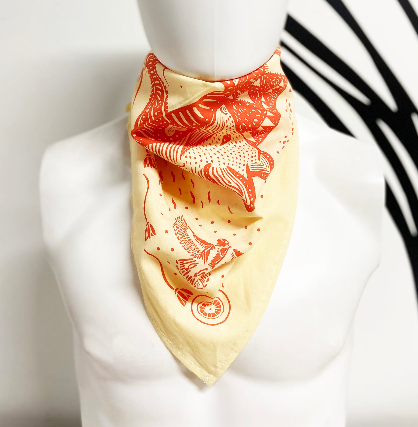 Fox Bandana | 100% Cotton | Hand Screen Printed | 22 x22 inches | All-Over Print Bandana