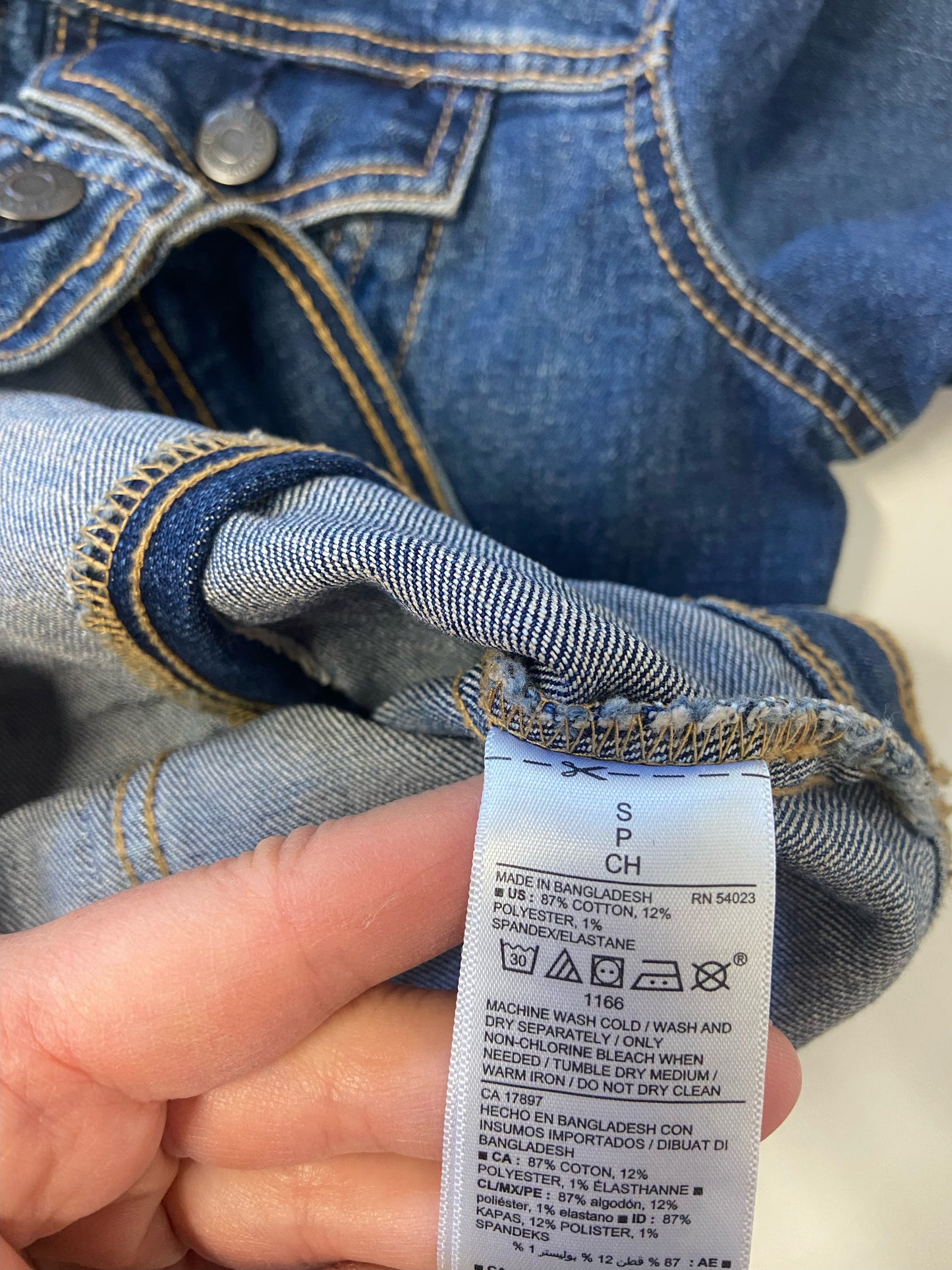 One of a Kind Upcycled Jean with Hand Printed Pink Agave Cactus Cotton Fabric