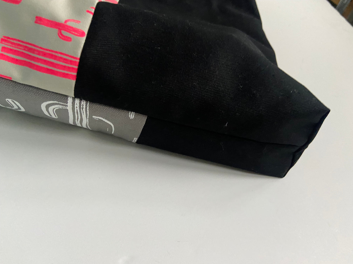 One of a Kind Tote Bag | Hand Made and Printed | Pink and Grey Cactus - 05