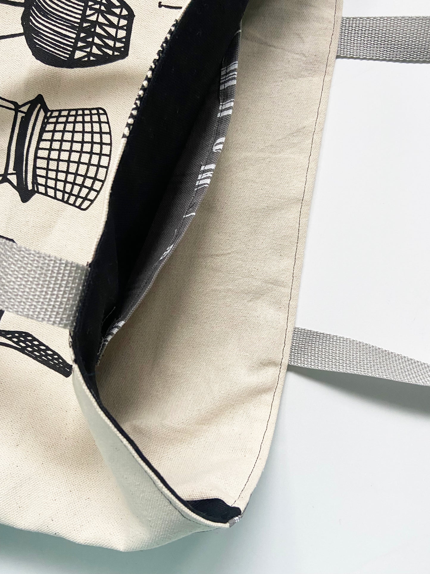 One of a Kind Tote Bag | Hand Made and Printed | Chairs and Cactus - 04