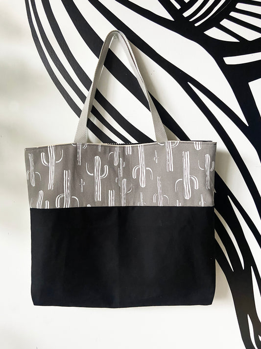One of a Kind Tote Bag | Hand Made and Printed | Chairs and Cactus - 04
