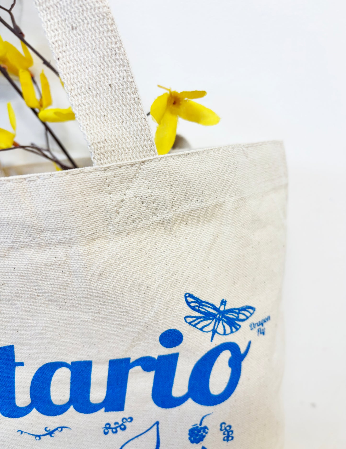 Ontario Cotton Tote Blue Hand Printed Every Day