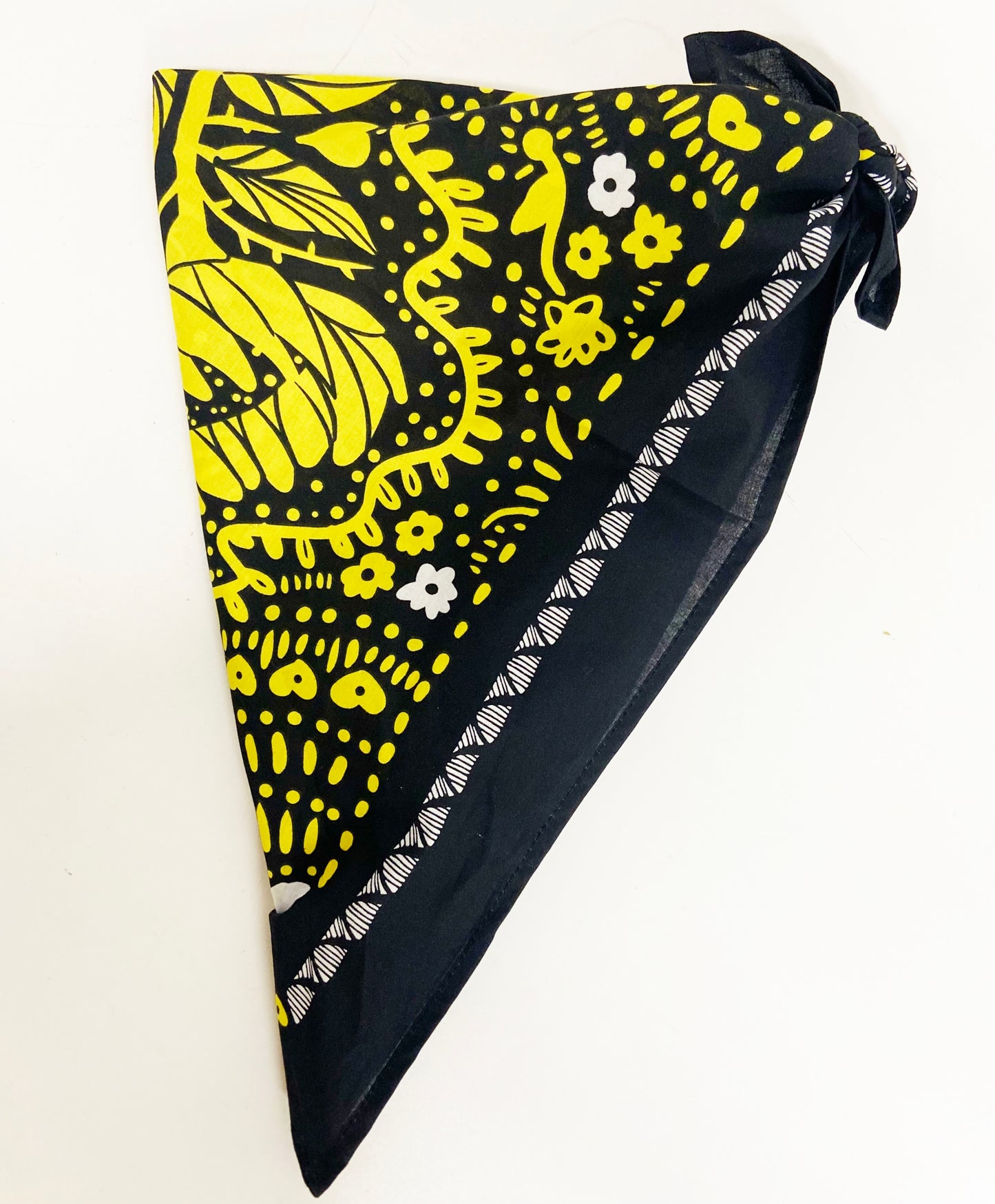 Sun Flower Bandana | 100% Cotton | Hand Screen Printed | 22 x22 inches | All-Over Print Bandana