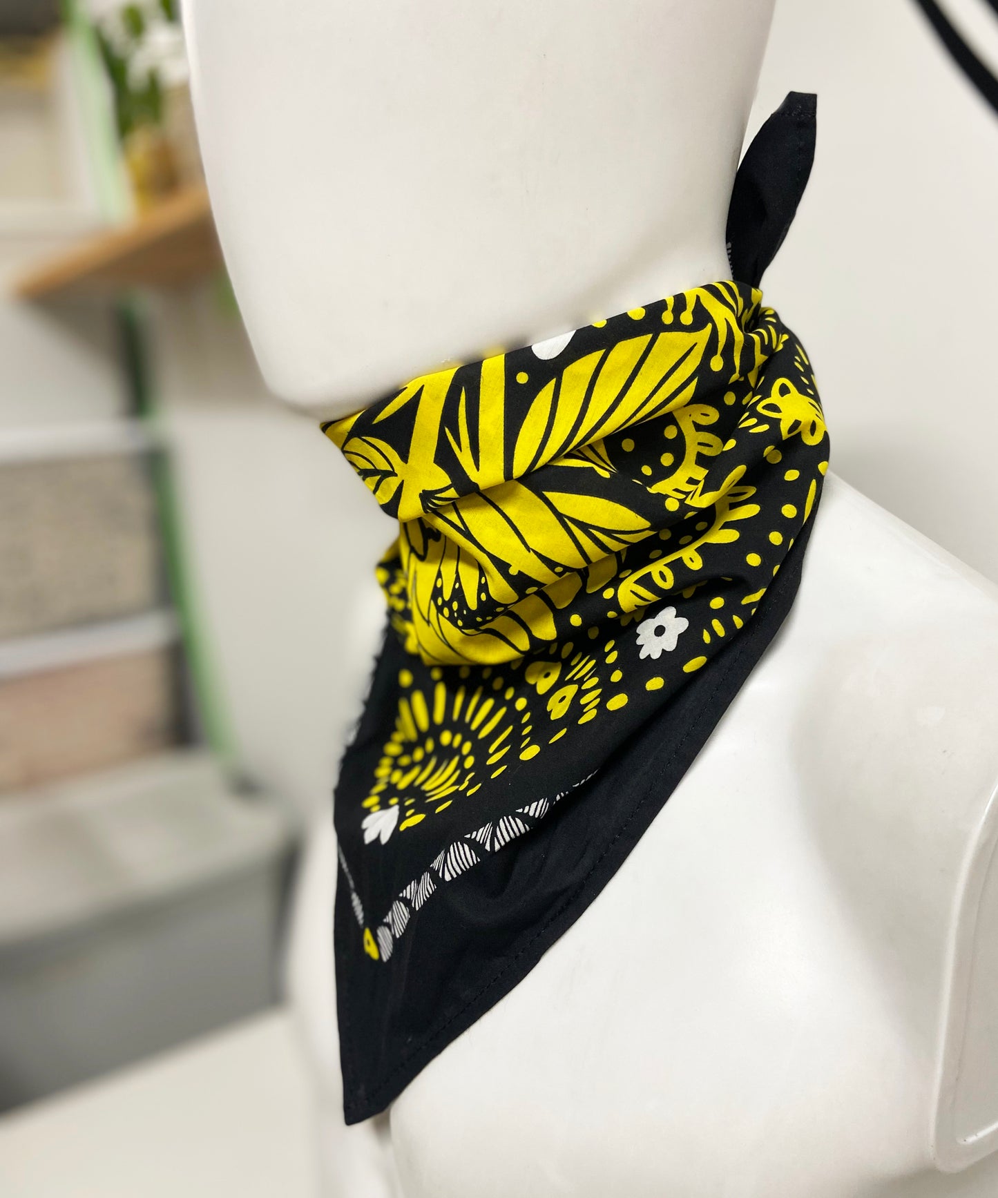 Sun Flower Bandana | 100% Cotton | Hand Screen Printed | 22 x22 inches | All-Over Print Bandana