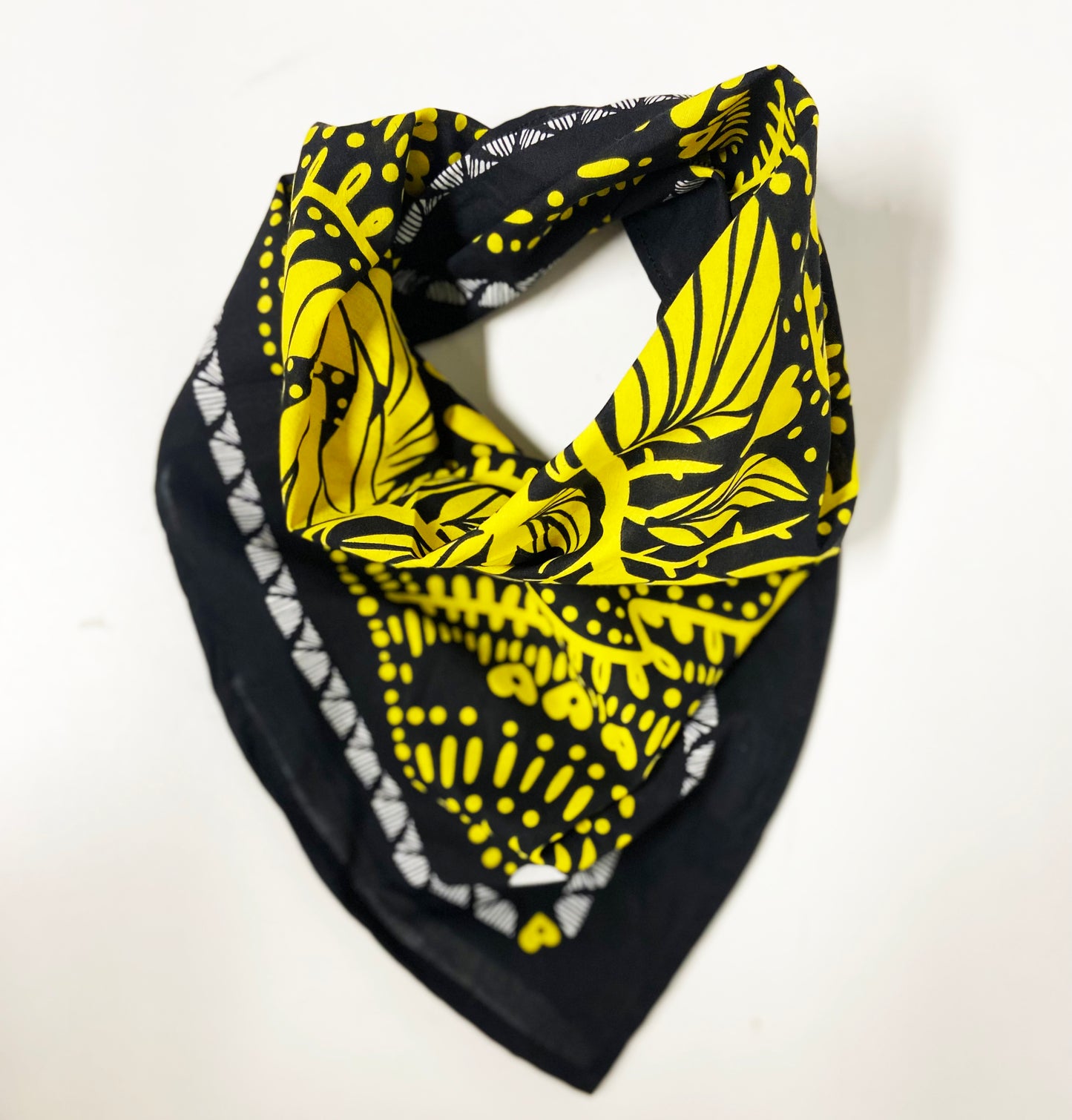 Sun Flower Bandana | 100% Cotton | Hand Screen Printed | 22 x22 inches | All-Over Print Bandana