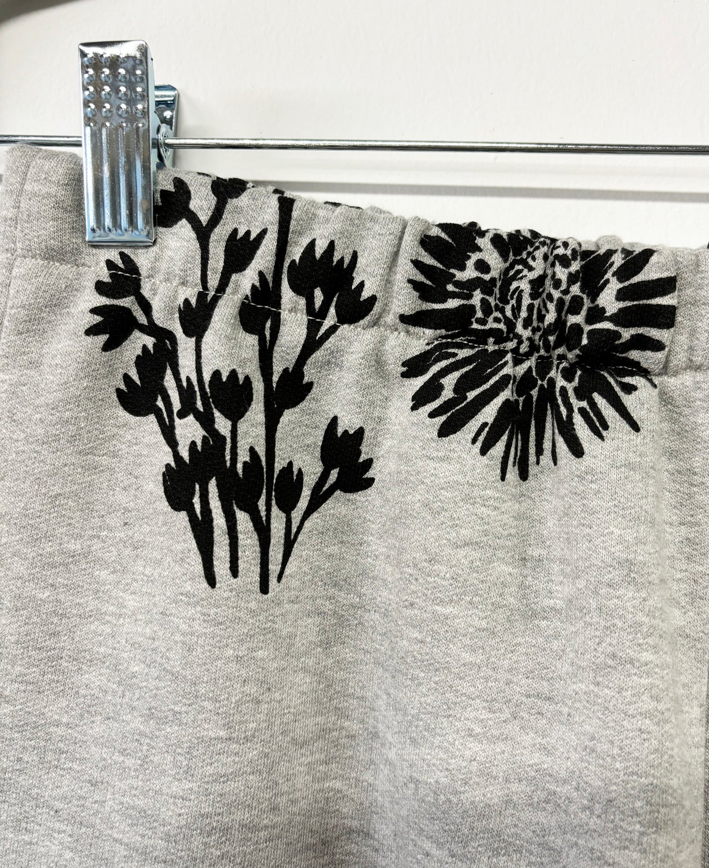 One of a Kind Hand Printed Flowers Sweat Pants - Full Length