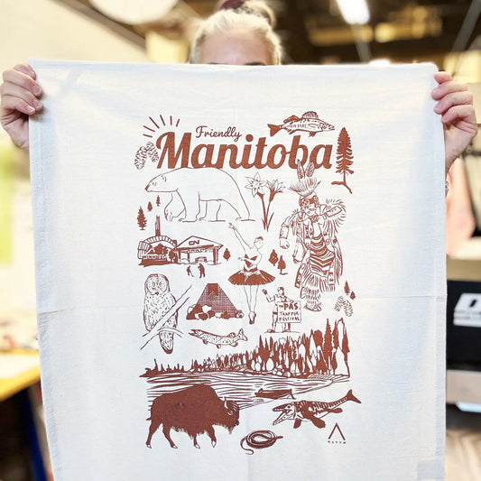 Manitoba Commemorative Hand Printed Organic Tea Towel