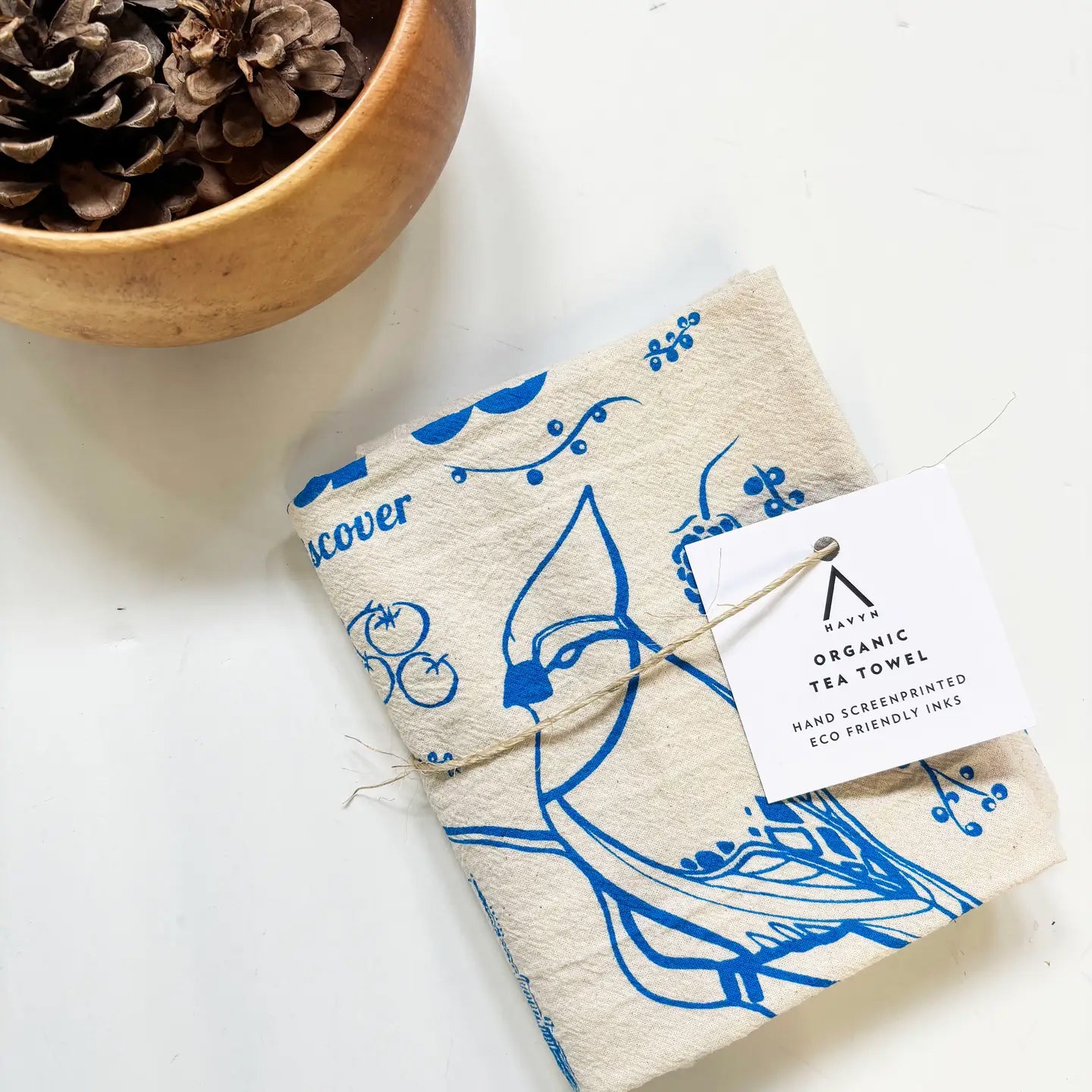 Ontario Commemorative Hand Printed Organic Tea Towel