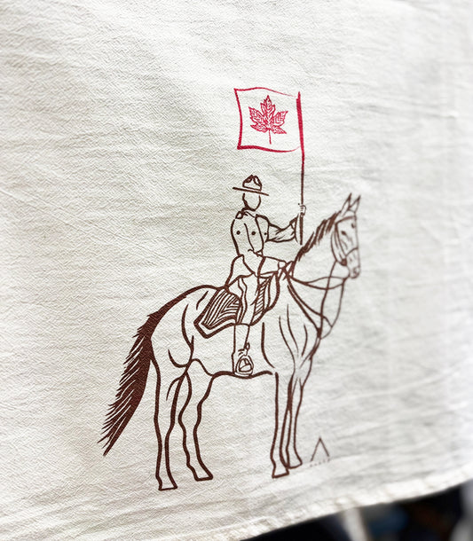RCMP Hand Printed Organic Tea Towel