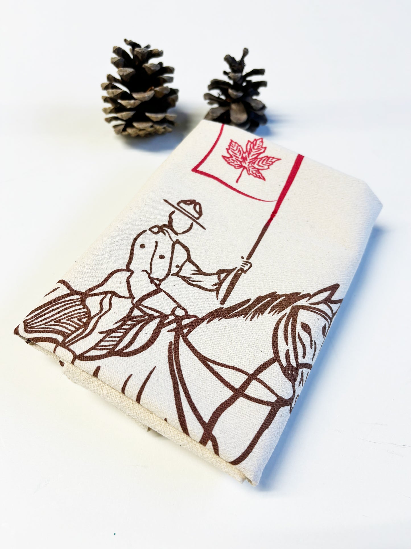 RCMP Hand Printed Organic Tea Towel
