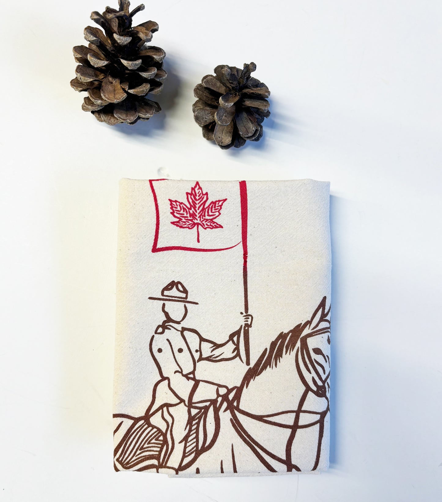 RCMP Hand Printed Organic Tea Towel