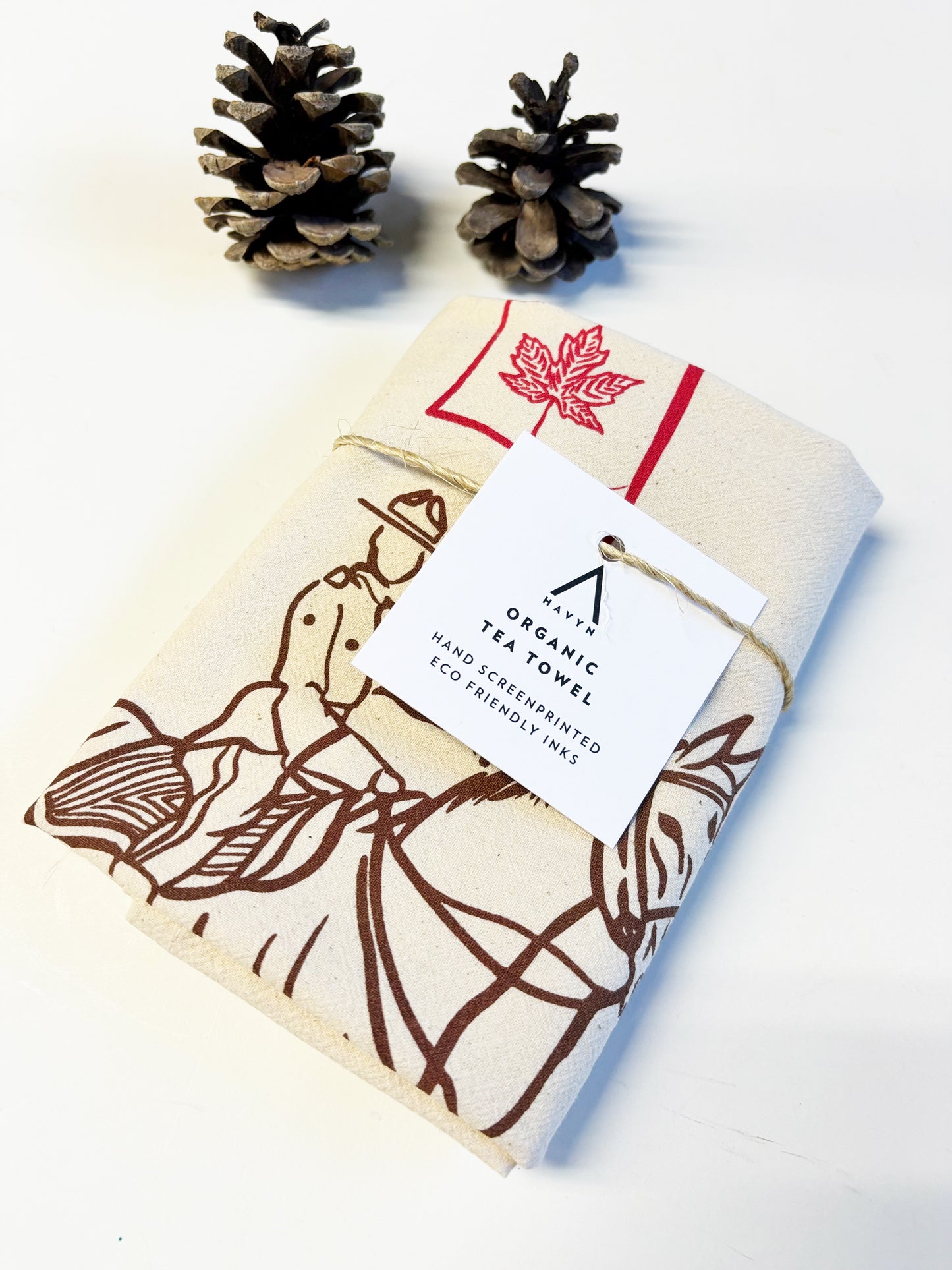 RCMP Hand Printed Organic Tea Towel