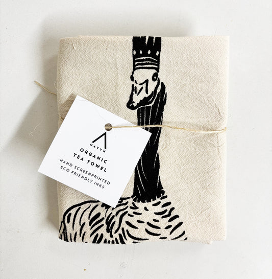 Organic Tea Towel | Royal Canadian Goose | Black Eco Ink