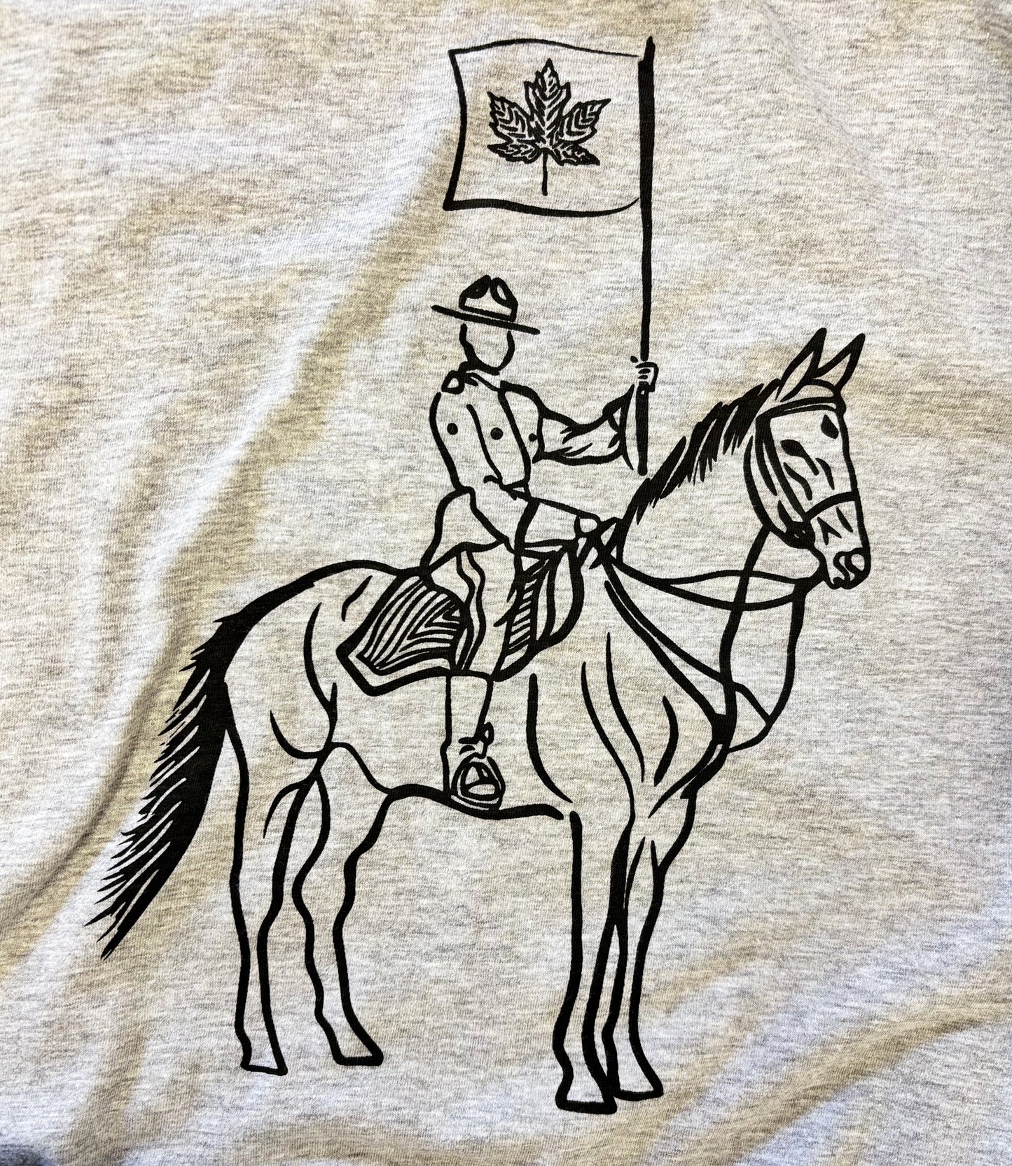 Canadian Mounted Police RCMP Tee - Hand Screen Printed - Eco Inks - Heather Grey