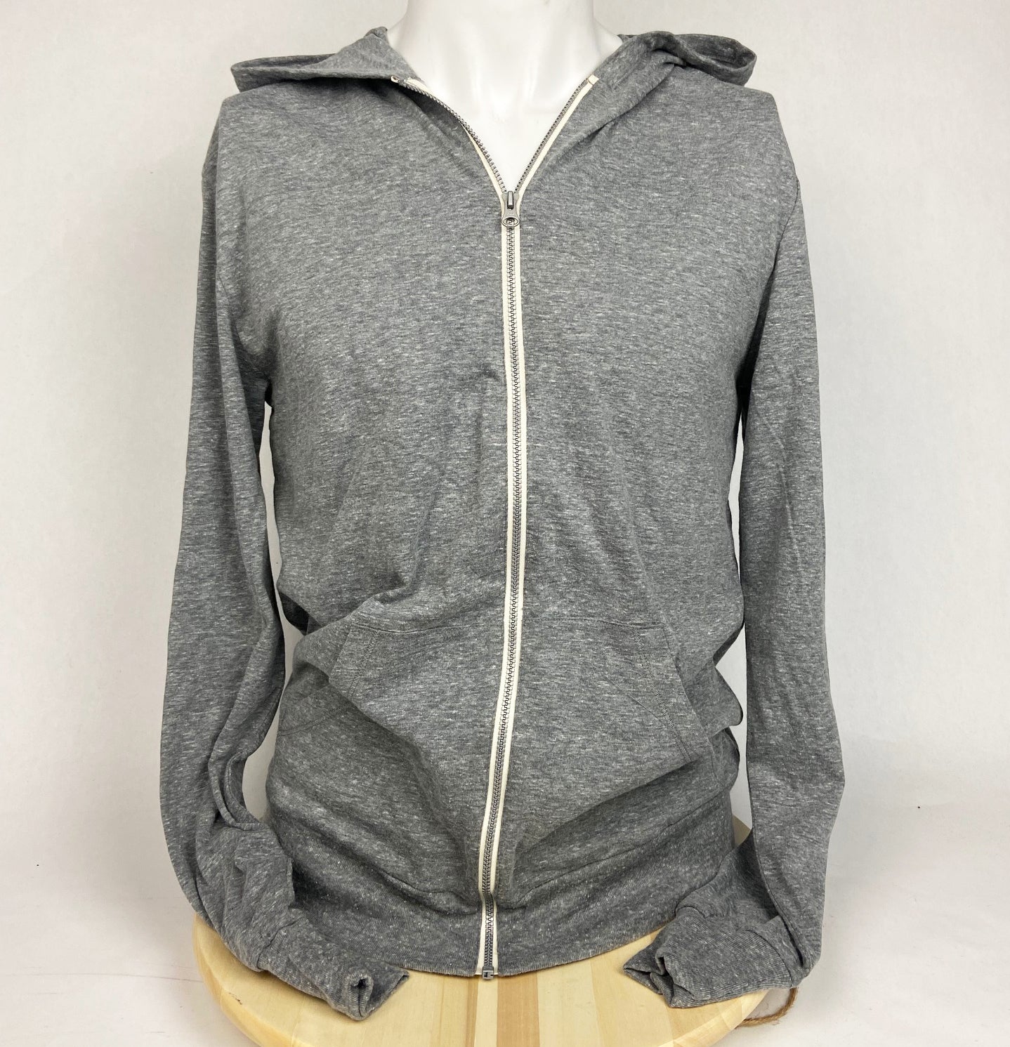 Unisex Triblend Full-Zip Light Recycled Hoodie - Wolf on Back