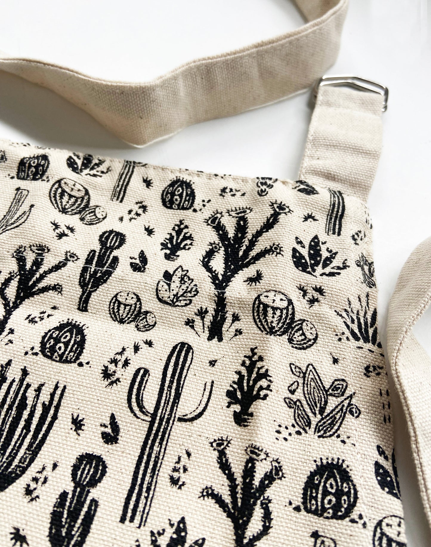 Unisex Apron - Desert Cactus Pattern - Natural Cotton Canvas