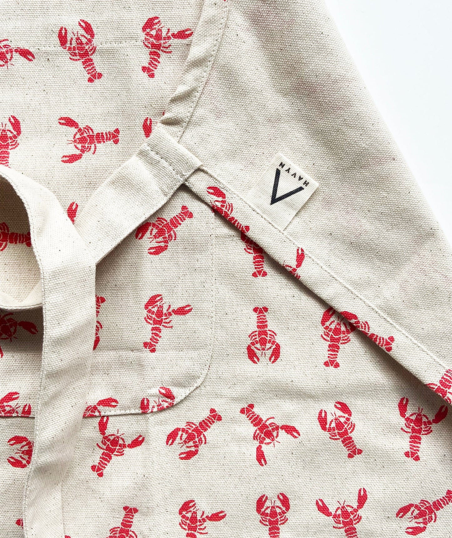 Unisex Apron - Lobster Pattern - Natural Cotton Canvas