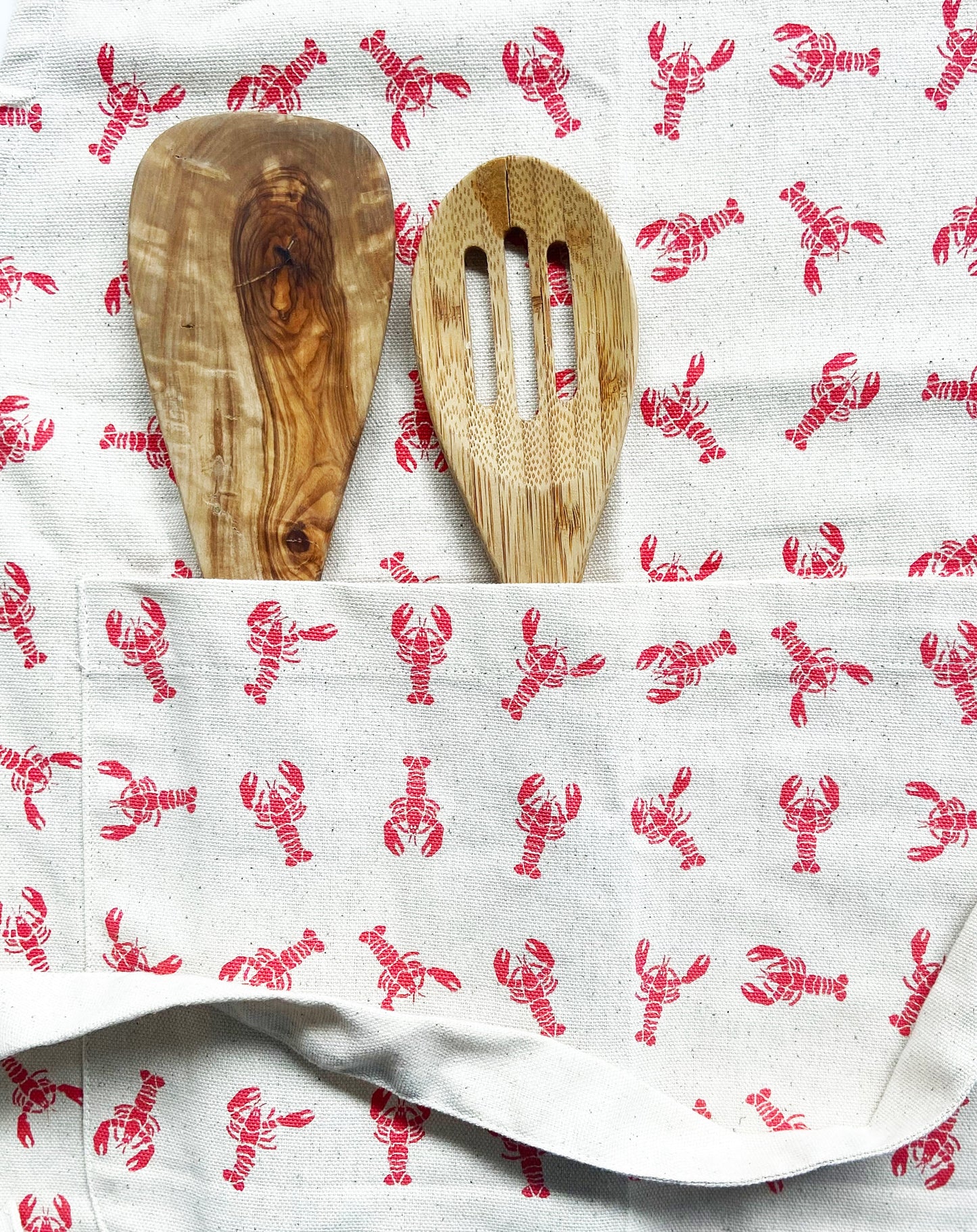 Unisex Apron - Lobster Pattern - Natural Cotton Canvas