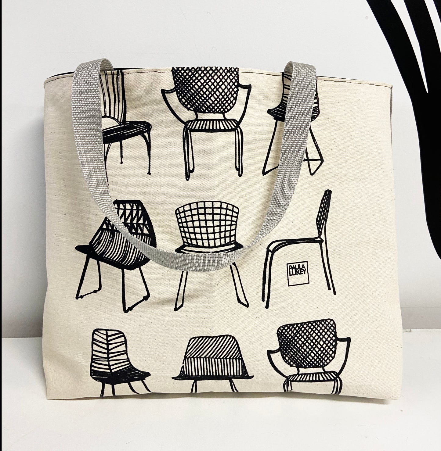 One of a Kind Tote Bag | Hand Made and Printed | Chairs and Cactus - 04