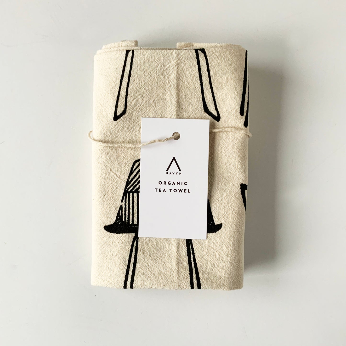 Modern Chairs Hand Printed Organic Tea Towel