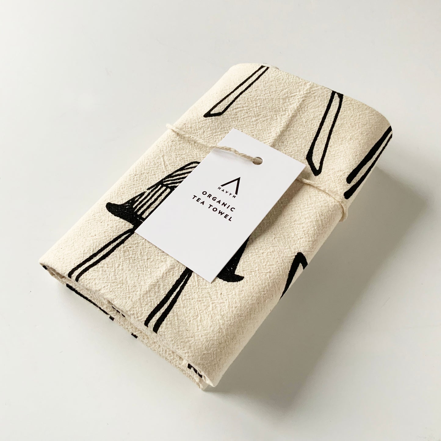 Modern Chairs Hand Printed Organic Tea Towel