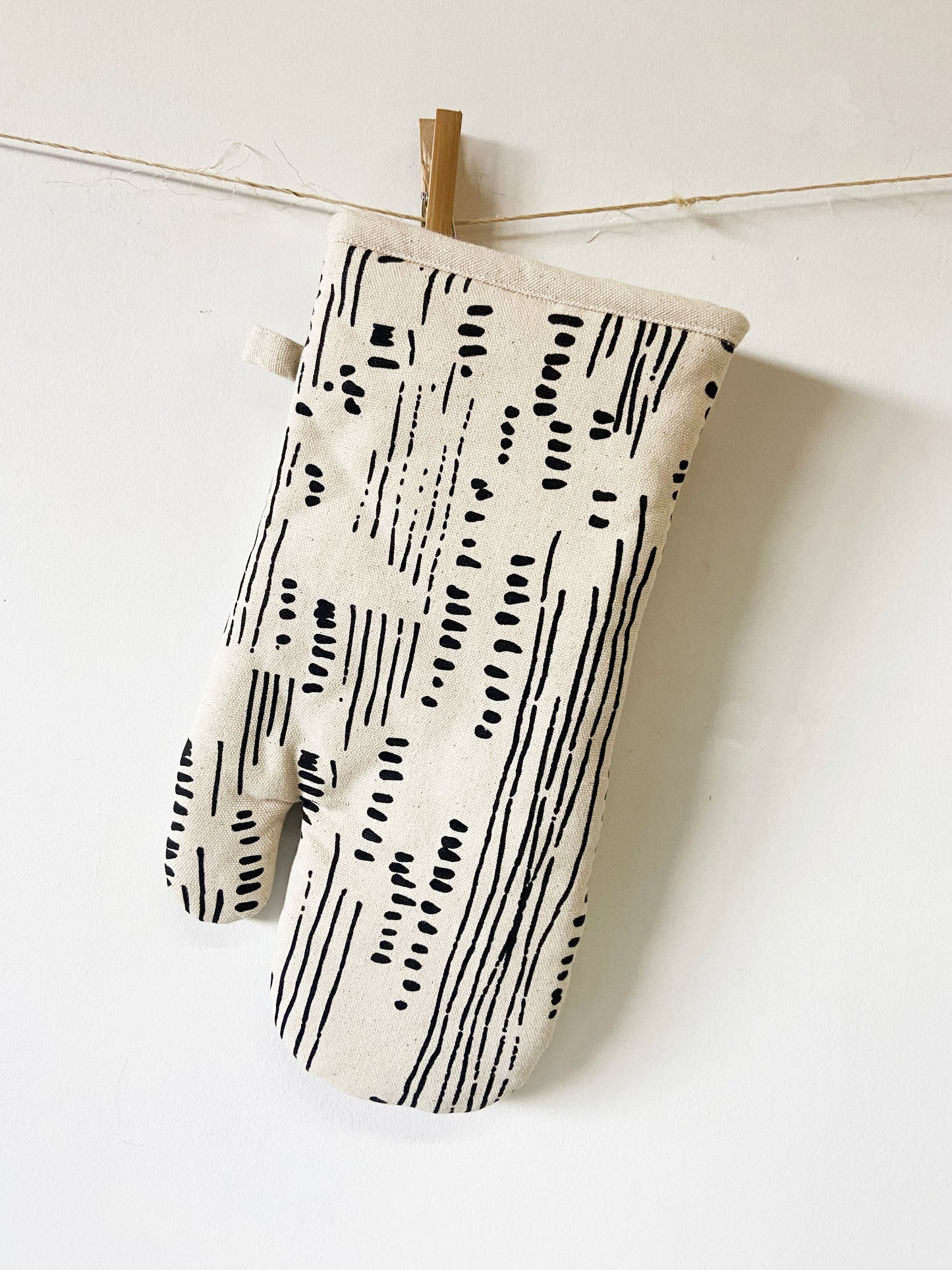Unisex Apron and Oven Mitt Set - Abstract Pattern - Natural Cotton Canvas