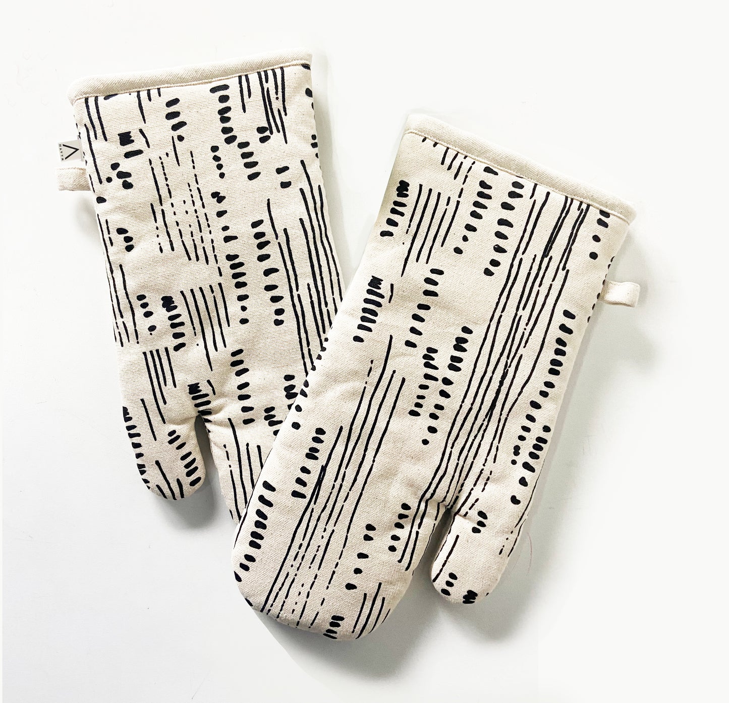 Unisex Apron and Oven Mitt Set - Abstract Pattern - Natural Cotton Canvas