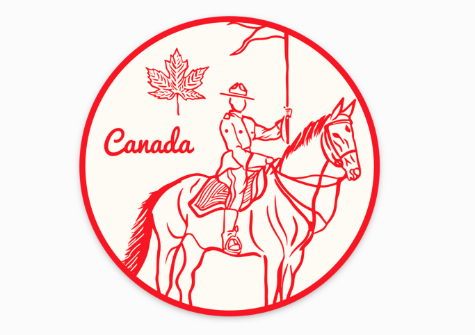 Canadian Mountie RCMP Red Vinyl Sticker