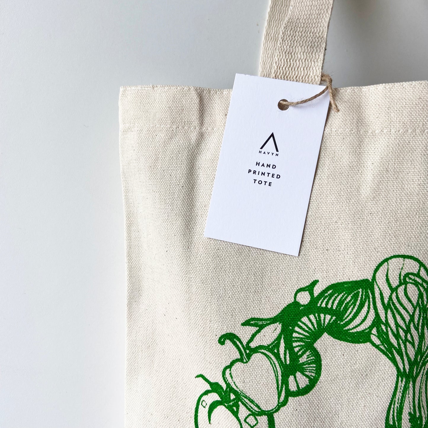 Peace Veggies Hand Printed Every Day Cotton Tote