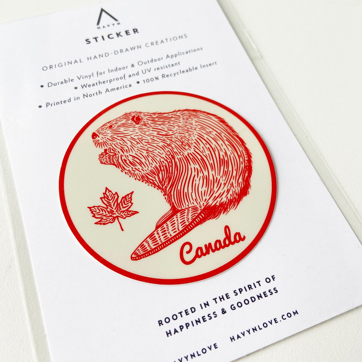 Canada Beaver Red Vinyl Sticker