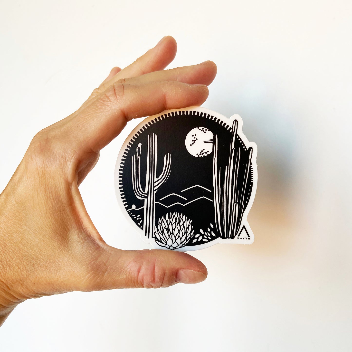 Cactus Crest Vinyl Die Cut Sticker
