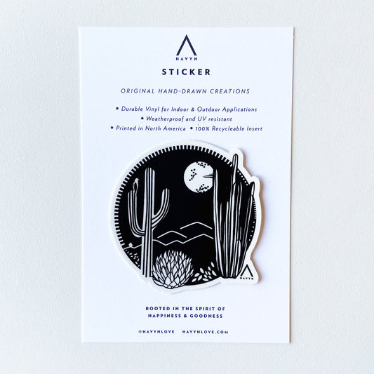 Cactus Crest Vinyl Die Cut Sticker