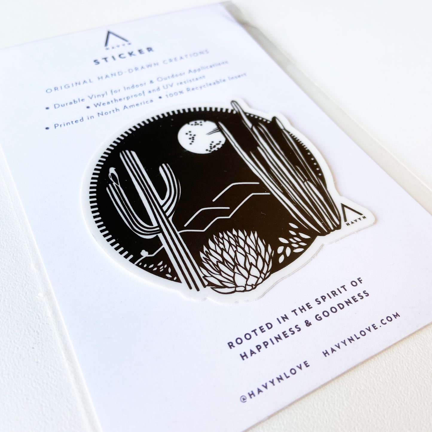 Cactus Crest Vinyl Die Cut Sticker