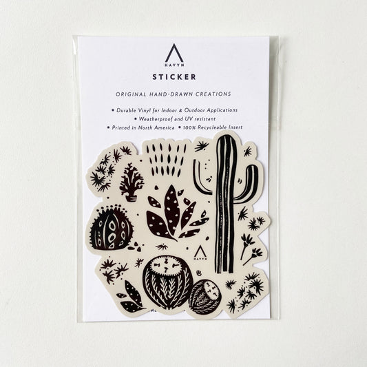 Desert Cactus Vinyl Die Cut Sticker