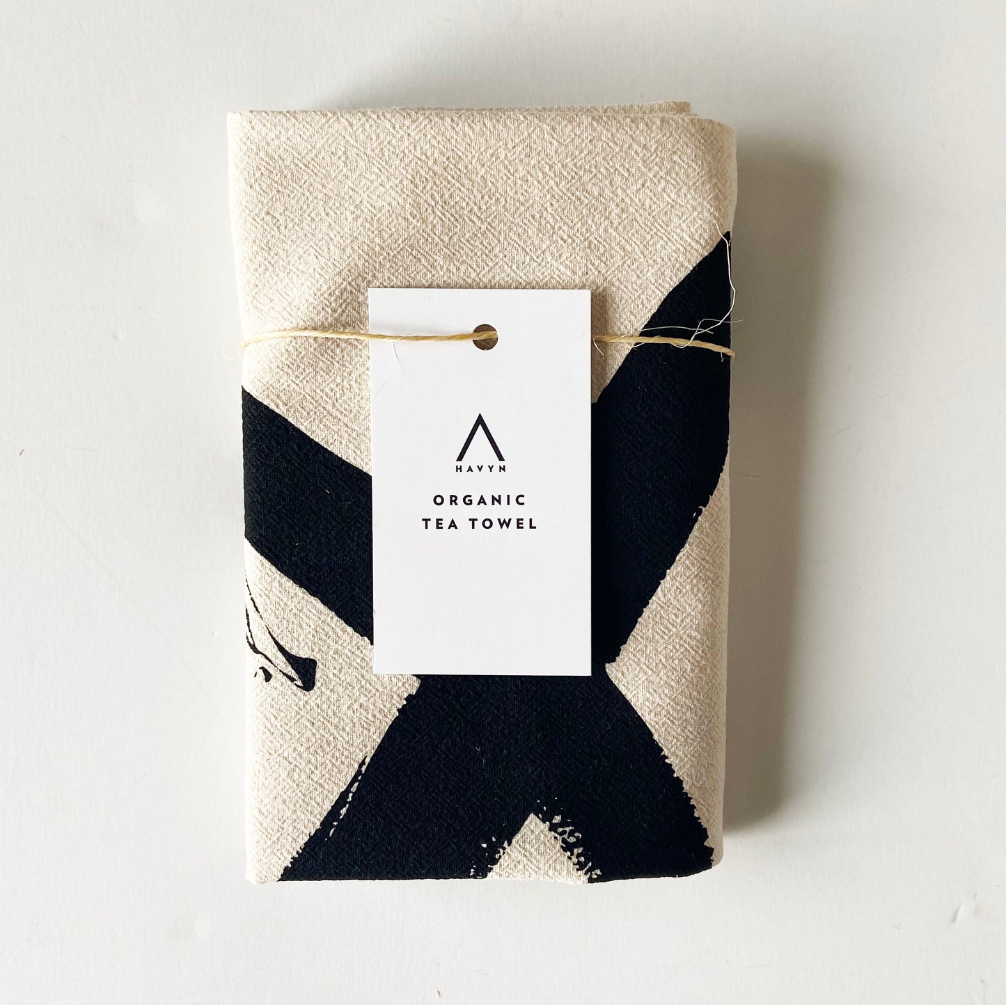 XO Hand Printed Organic Tea Towel