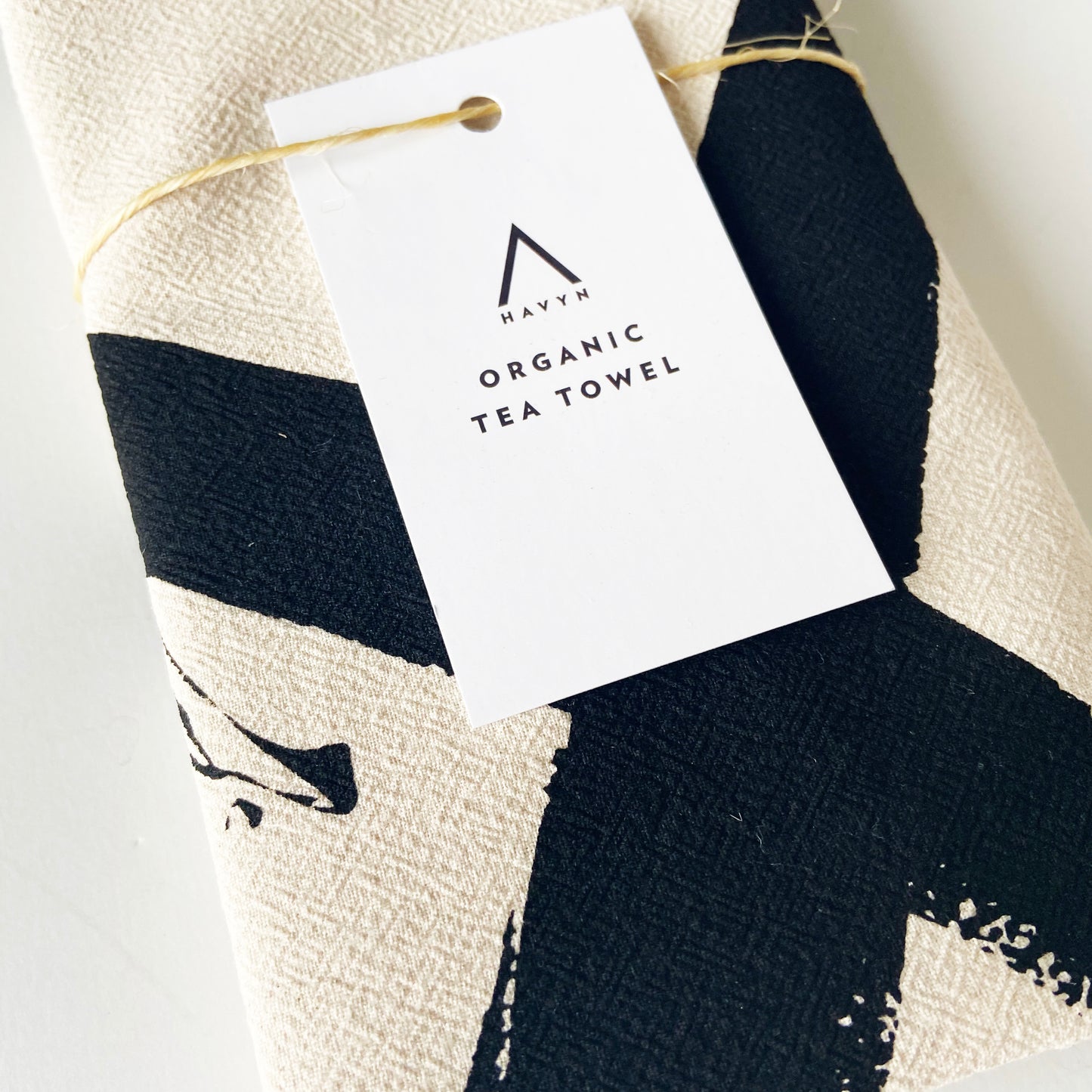 XO Hand Printed Organic Tea Towel