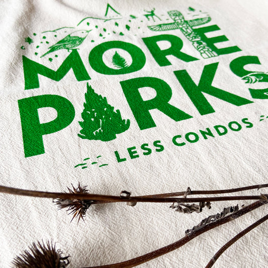 More Parks Hand Printed Organic Tea Towel