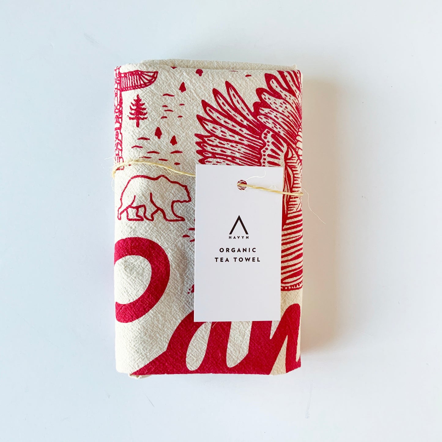 Canada Hand Printed Organic Tea Towel