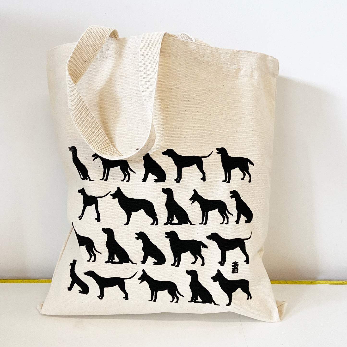 Dogs Print Hand Printed Every Day Cotton Tote
