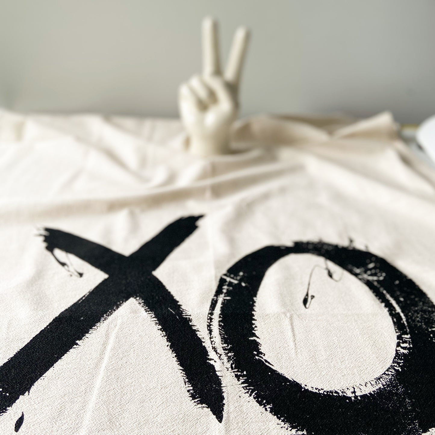 XO Hand Printed Organic Tea Towel