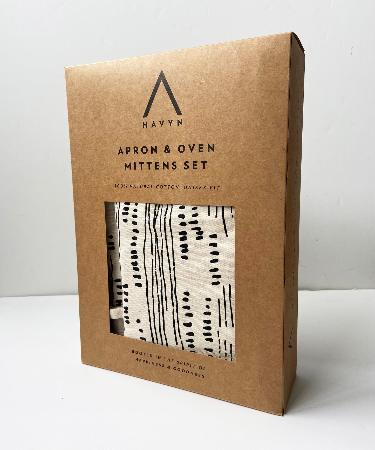 Unisex Apron and Oven Mitt Set - Abstract Pattern - Natural Cotton Canvas