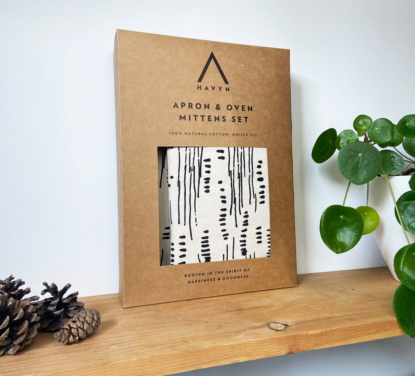 Unisex Apron and Oven Mitt Set - Abstract Pattern - Natural Cotton Canvas