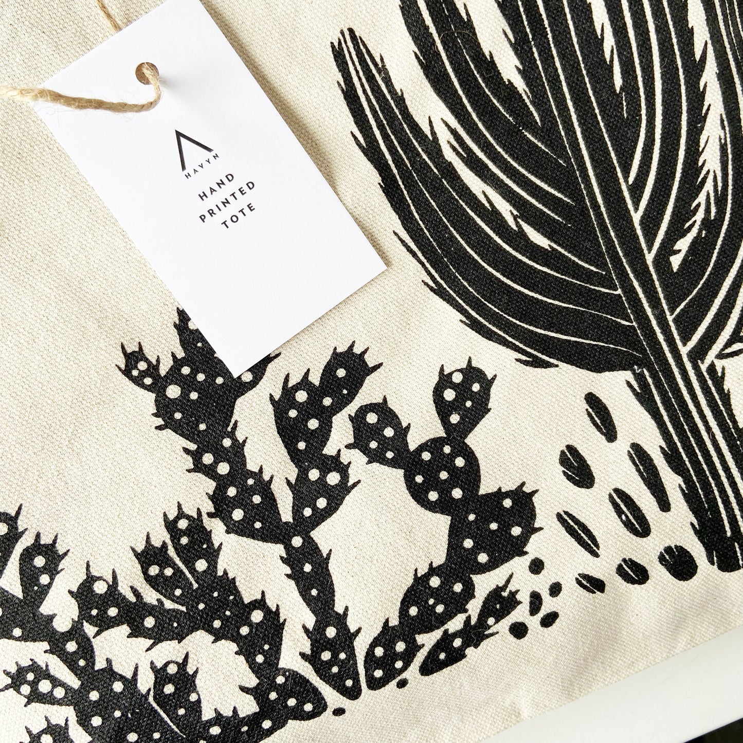 Cacti Hand Printed Every Day Cotton Tote
