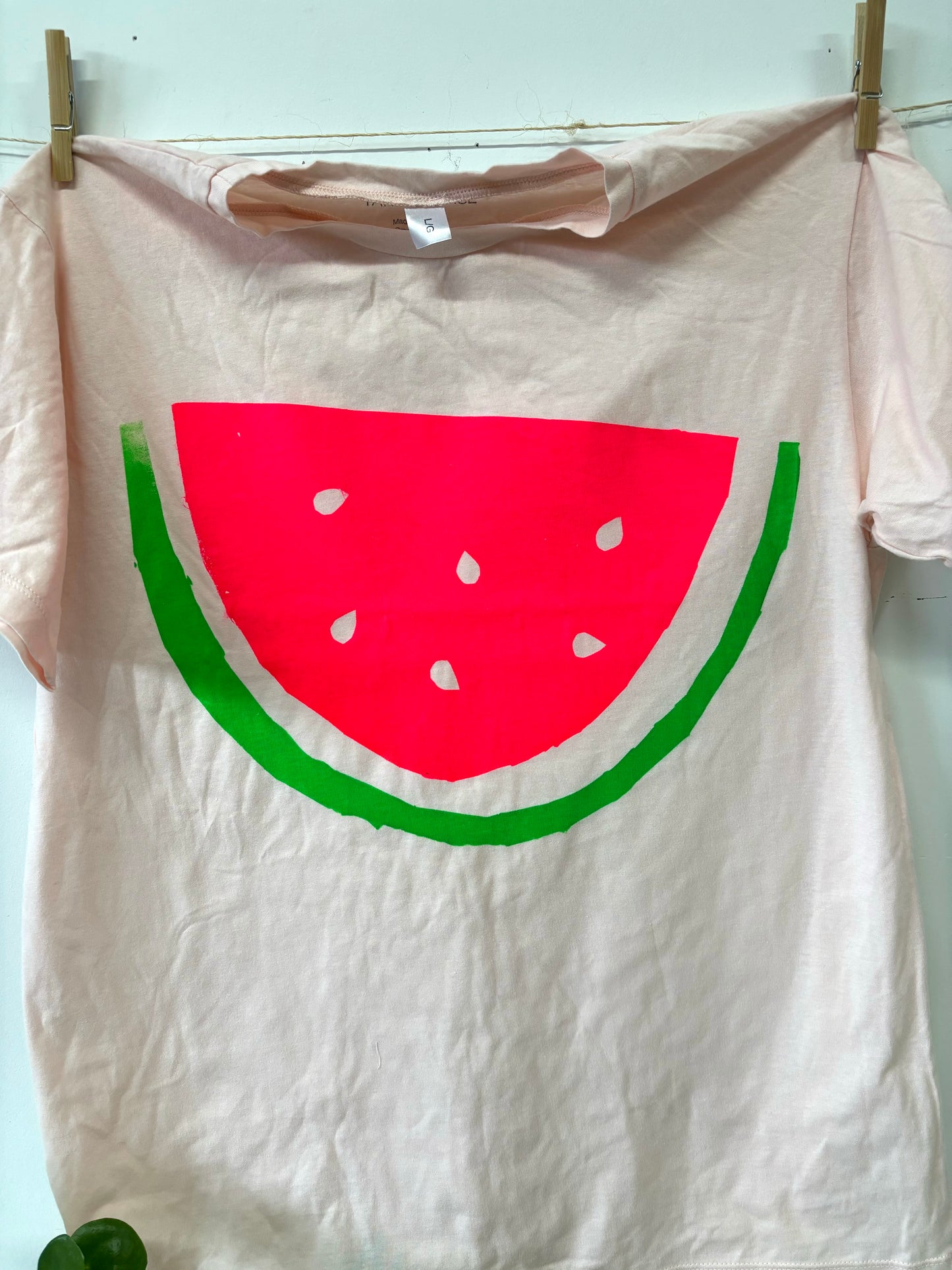 Limited Edition Watermelon Tee on Organic Pink