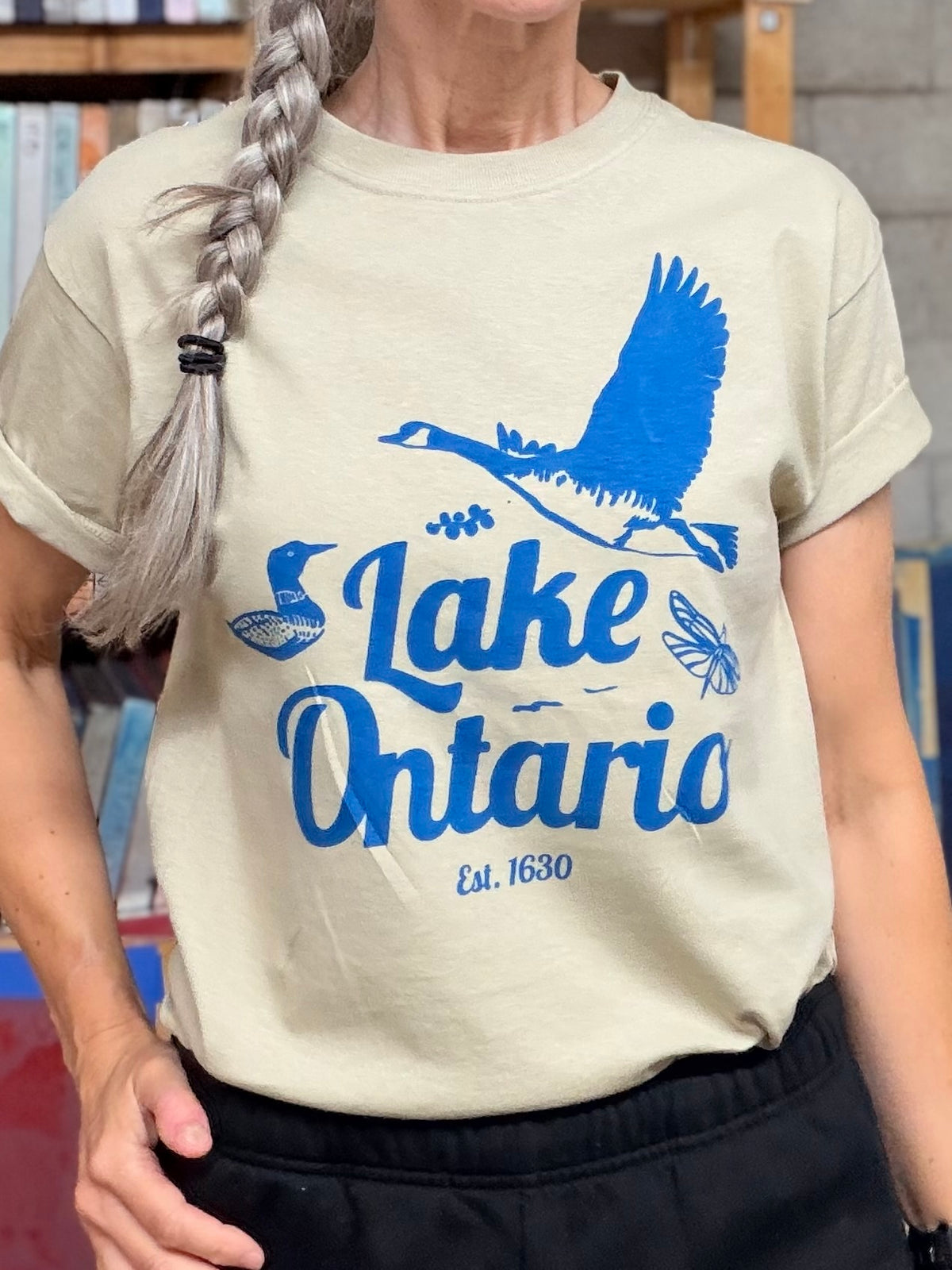 LAKE ONTARIO *Limited Edition* ORIGINAL Screen Print - Sand and Blue - Adult Unisex